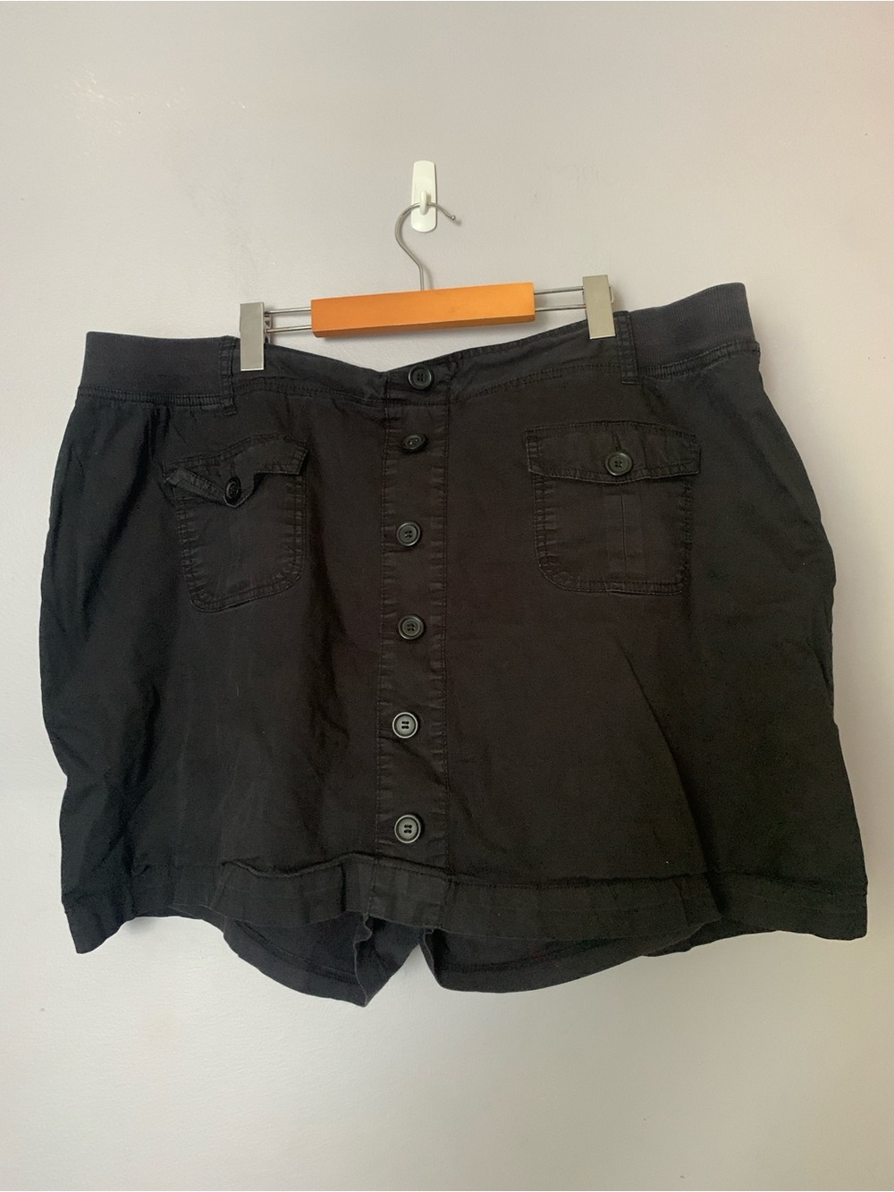 Penningtons Black Faux Button-Down Skort Plus Size 22